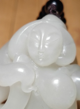 纯天然和田玉山流水料羊脂油膏钢板料玉贵人纯手工吊坠挂件手把件