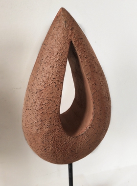 玄关抽象艺术创意摆件木质水滴形