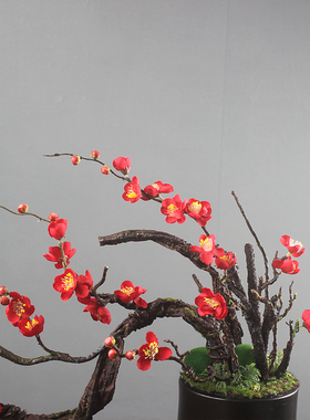 客厅摆件梅花中式插花