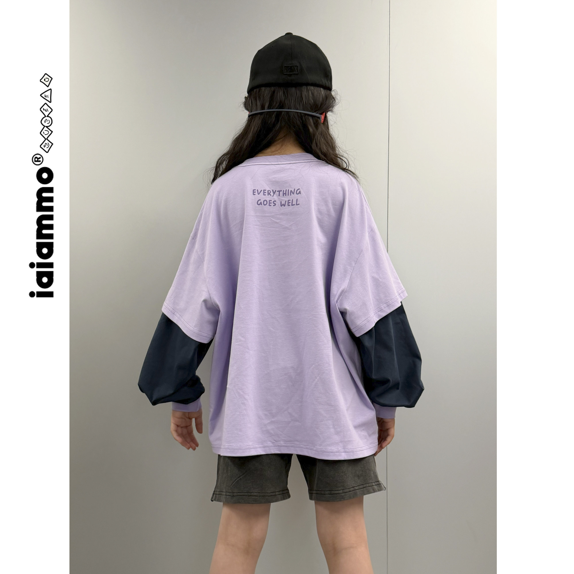 iaiammo丨原创新年「紫气东来」小马撞色假两件男女中大童装长T恤,淘宝优惠券,粉丝福利购,淘宝优惠卷