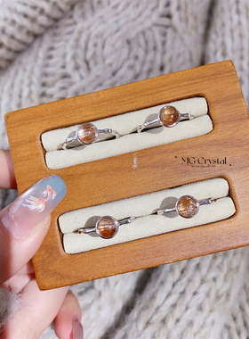 天然铜顺发晶戒指女款925银