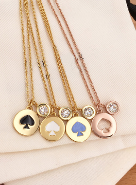 圆盘吊坠水晶圆盘桃心项链