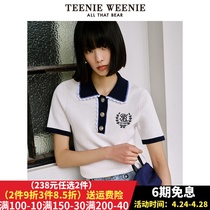TeenieWeenie small bear short sleeve needle cardiovert T-shirt slim sweater college windy spring summer TTKW222302P
