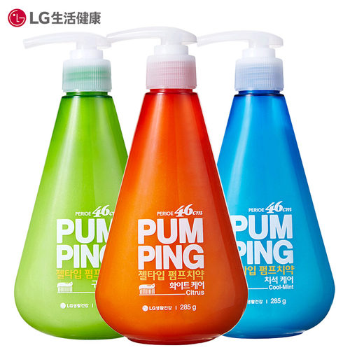 LG韩国进口倍瑞傲派缤pumping成人牙膏*3瓶按压式去口臭气包邮-图3