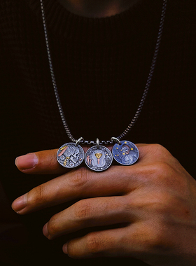 巴赫工作室铁翦金流浪者币吊坠