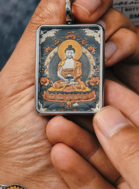 巴赫工作室阿弥陀佛唐卡国家非遗手工铁翦金工艺吊坠男女项链