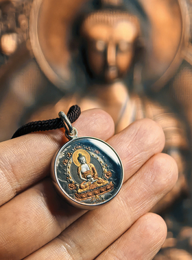 巴赫工作室阿弥陀佛唐卡国家非遗手工铁翦金工艺吊坠男女项链圆形