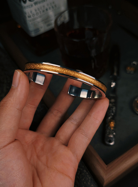 巴赫工作室铁翦金工艺陨铁手镯