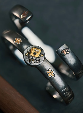 巴赫工作室铁翦金海绵宝宝手镯