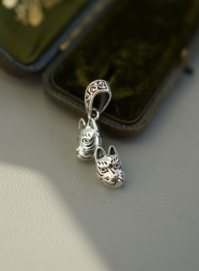 睡莲生生世世 925纯银吊坠和风稻荷神元素小众设计复古个性挂坠
