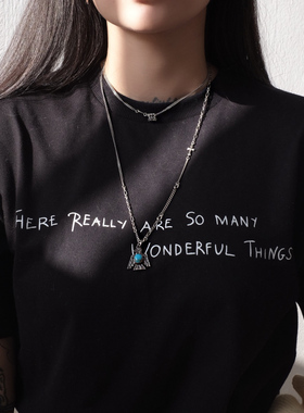 小众925纯银十字花筒状珠子吊坠