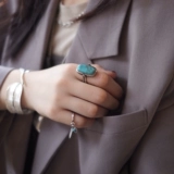 Натуральное кольцо, серебро 925 пробы, с драгоценным камнем