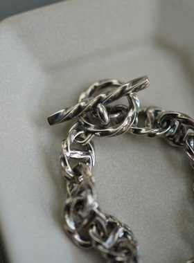 925纯银重工麻花元素手链