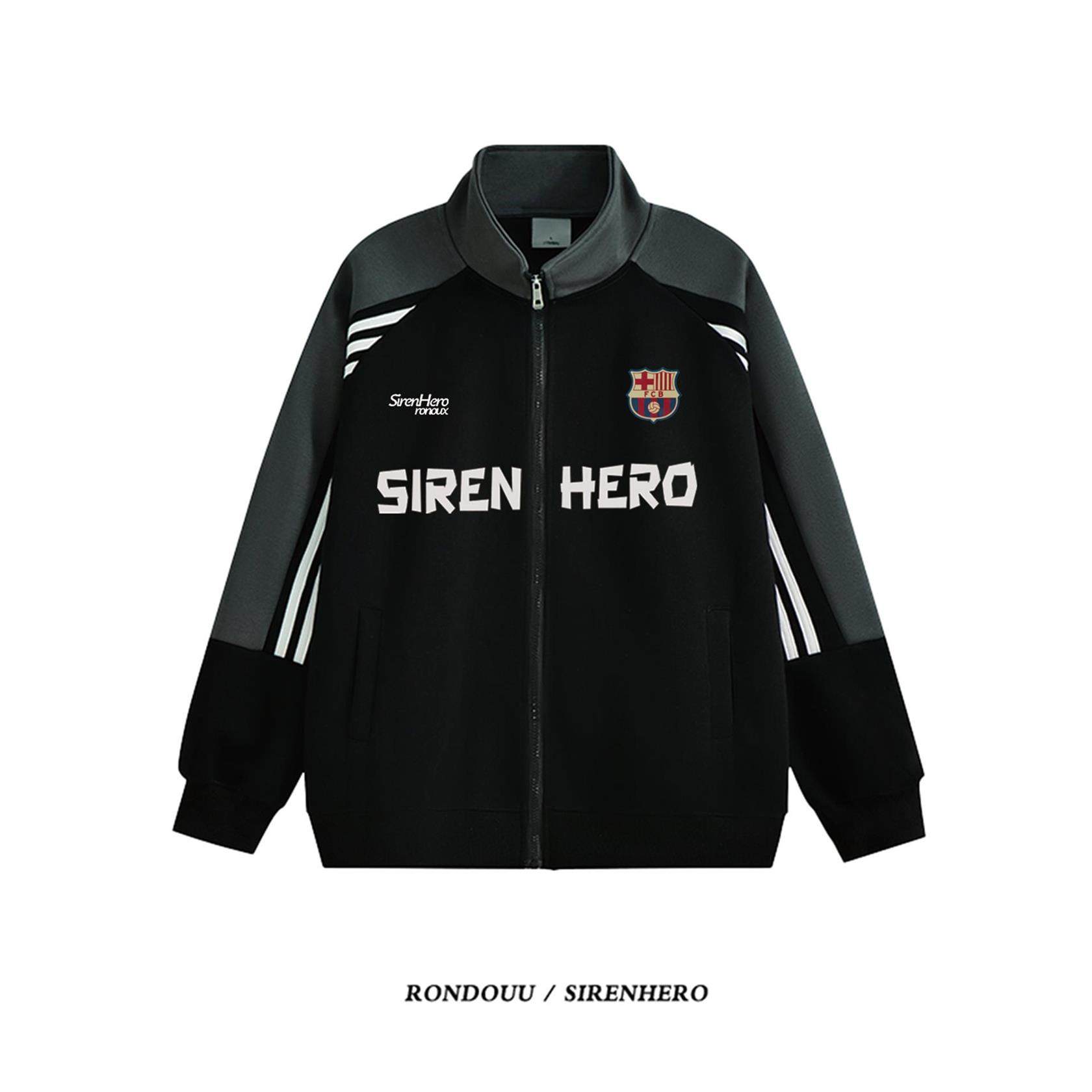 美式覆古撞色三条纹立领卫衣男女秋冬加绒加厚宽松棒球服开衫外套,淘宝优惠券,粉丝福利购,淘宝优惠卷