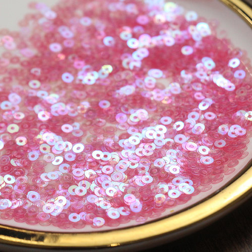 3mm炫彩透明亮片 法式刺绣PET耐高温珠片diy服装辅料平片 - 图0