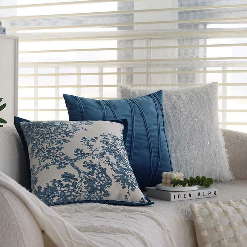 ins奶油风抱枕蓝色靠枕抱枕套沙发样板间酒店民宿飘窗靠垫不含芯,淘宝优惠券,粉丝福利购,淘宝优惠卷
