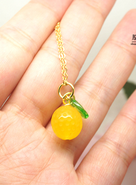 diy心想事成银镀金橙子黄玉髓
