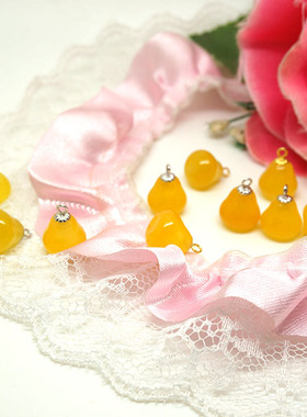 diy永不分离黄龙玉雪梨手链坠