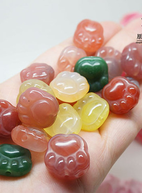 diy萌萌招财糖果玛瑙心形猫爪