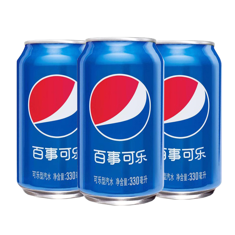 Pepsi百事可乐汽水饮料330ml*12罐蓝矮胖罐整箱24罐装易拉罐有糖 - 图3