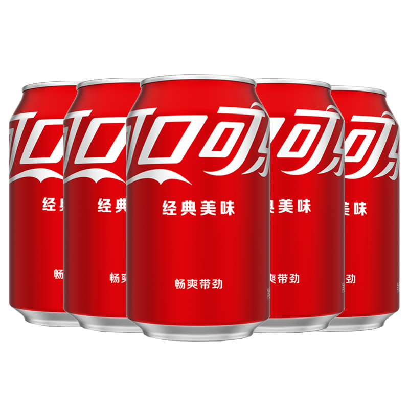 Coca-Cola/可口可乐330ml*24罐装整箱矮胖罐经典美味汽水饮料听装 - 图1