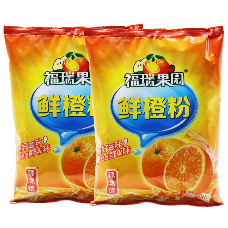 福瑞果园鲜橙粉冲饮鲜橙汁粉1000g*10袋20袋浓缩速溶果汁粉饮料 - 图0