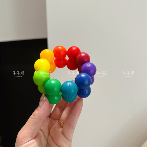 儿童益智百变串珠彩色3D解压球立体魔方球新奇特减压便携出行玩具 - 图1