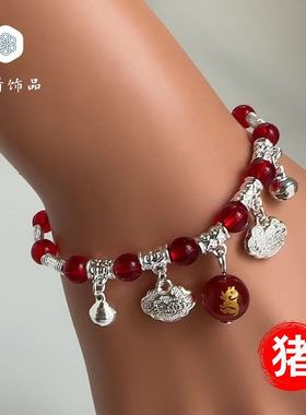 铃铛有声音相思红豆儿童手链
