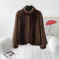 Mink fur coat female whole mink imports Purple Mark Water Mink Fur Straw Jacket 2023 New minimalist Grand-card Temperament Young