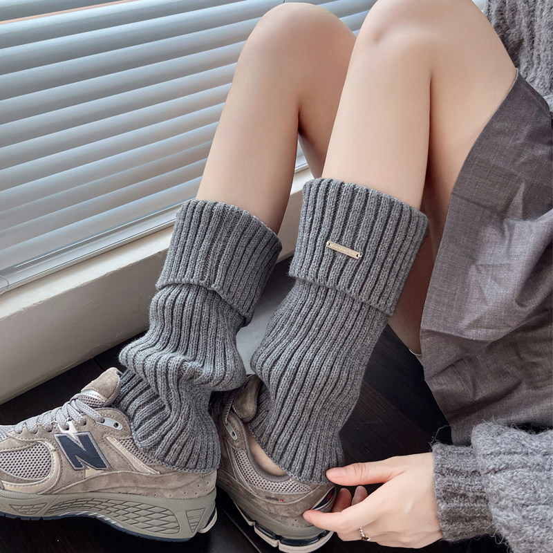 jk米白色袜套女秋冬加厚保暖咖色腿套羊毛中筒堆堆袜烟灰色小腿袜,淘宝优惠券,粉丝福利购,淘宝优惠卷