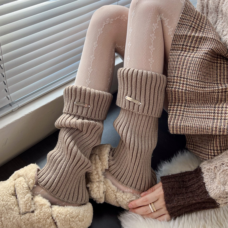 jk米白色袜套女秋冬加厚保暖咖色腿套羊毛中筒堆堆袜烟灰色小腿袜,淘宝优惠券,粉丝福利购,淘宝优惠卷