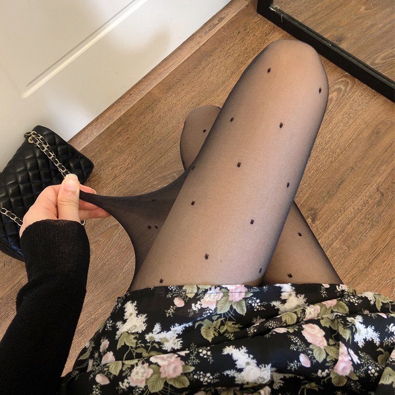 jk黑丝袜女秋季薄款透肉性感白色连裤袜圆点打底袜防勾丝波点丝袜,淘宝优惠券,粉丝福利购,淘宝优惠卷