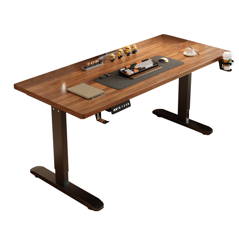 实木电动升降桌台式电脑桌学生简约书桌卧室家用办公桌长方形桌子 - 图3