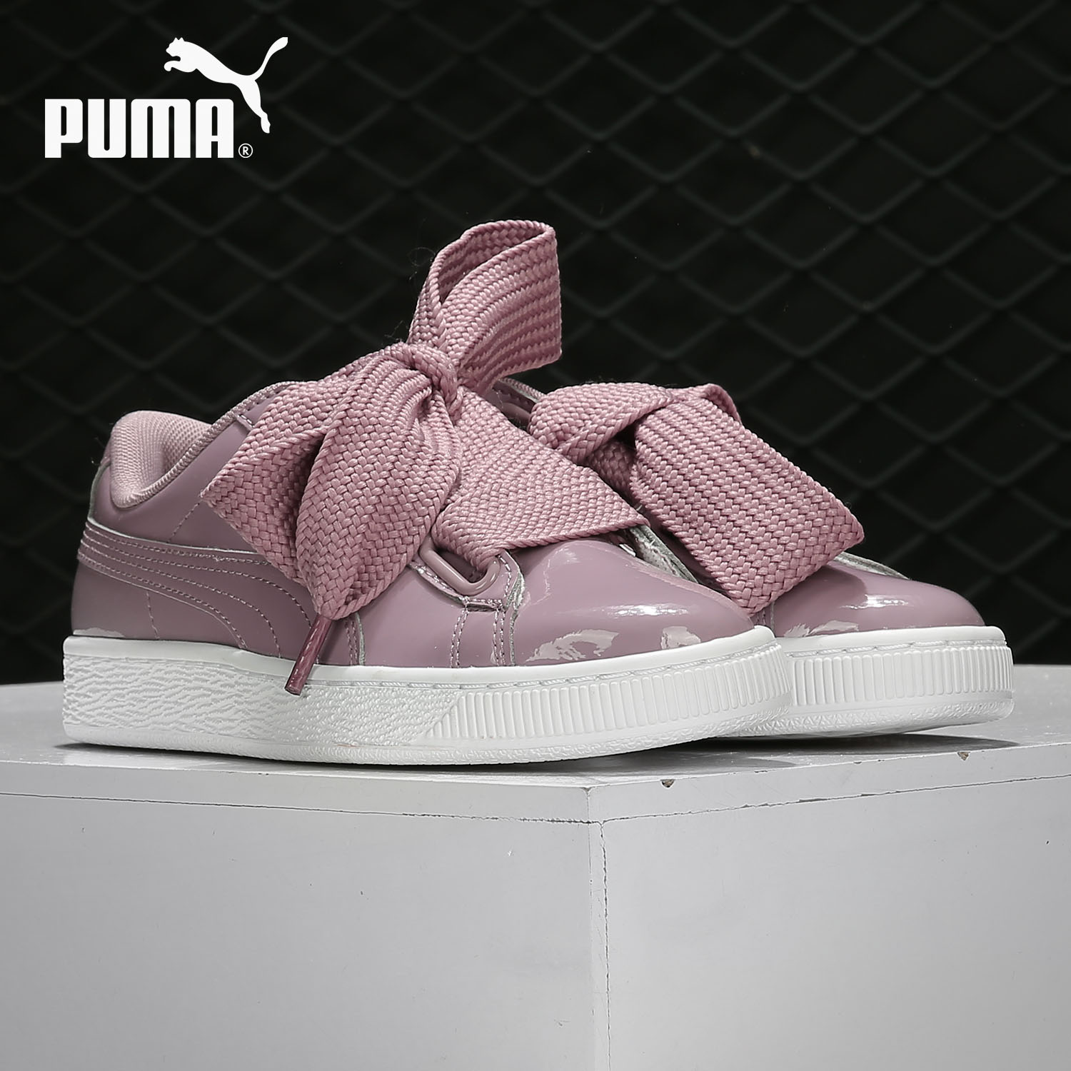 Puma/彪马正品 Basket Heart Patent Wn's 女子休闲板鞋363073-21 - 图0