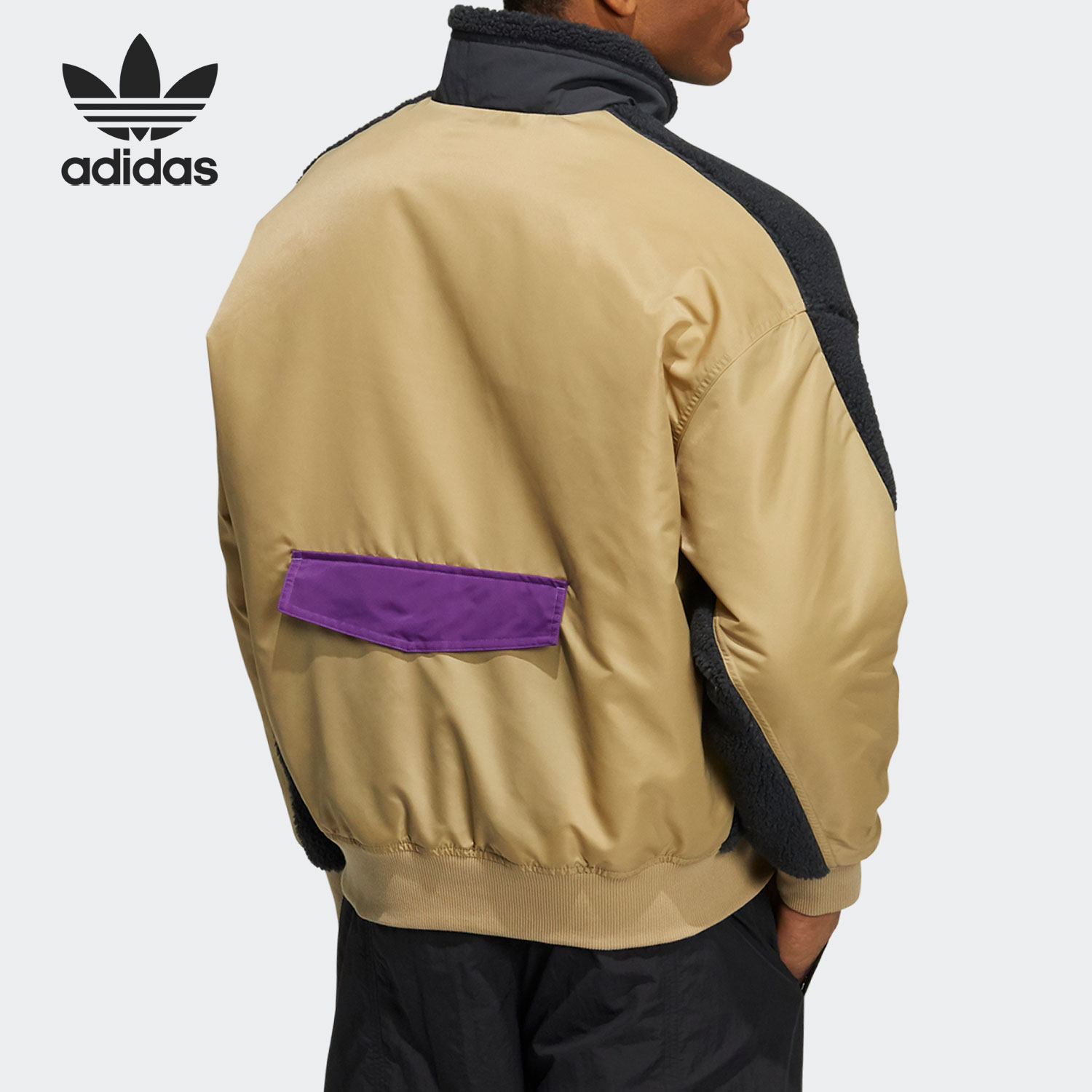 Adidas/阿迪达斯正品三叶草休闲男子时尚潮流保暖外套 HC0374-图0