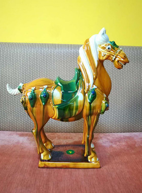 唐三彩马客厅家居装饰鼎麓