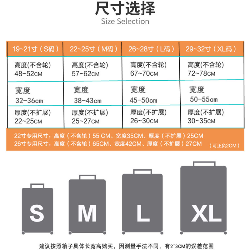 弹力行李箱保护套拉杆旅行箱套防尘罩袋20寸24寸28寸加厚耐磨箱套-图1