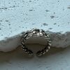 Niche trendy irregular design old five-pointed star twist chain all-over S925 sterling silver open ring