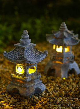 庭院花园布置日式禅意宫灯小夜灯