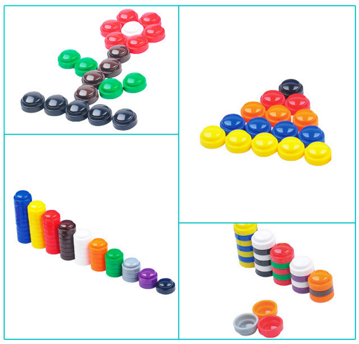 游思乐 小钢盔彩色圆形块分类排序计数 儿童益智玩具幼儿数学教具