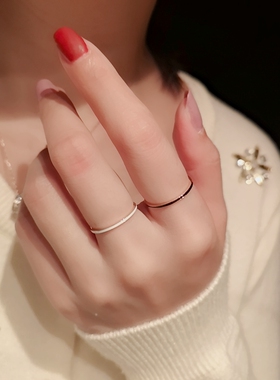 超细戒指简约百搭基本款钛钢镀