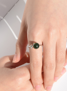 活口她世代女琥珀蜜蜡戒指