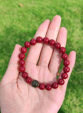 她世代朱砂晶体砂手串转运珠佛珠情侣手链本命年生日礼物