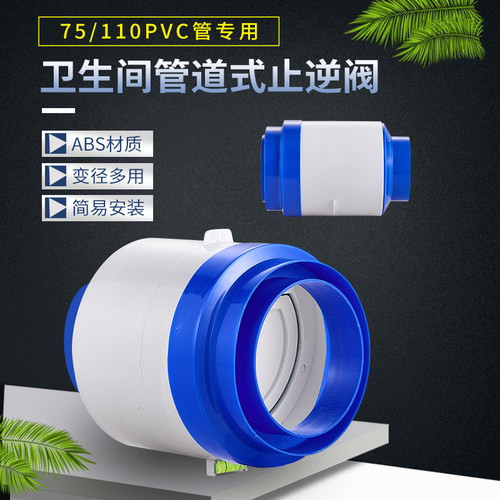 卫生间止逆阀75/110pvc管道浴霸排气换气扇止回阀通风口厕所通用 - 图1