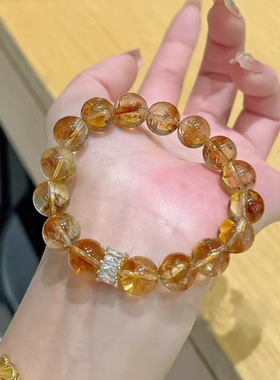 花田~天然黄塔晶招财黄水晶转好运水晶串珠手串