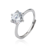 Классическое обручальное кольцо, бриллиантовый цирконий, кольцо с камнем, серебро 925 пробы, 1 карат