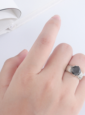 庭祥s925纯银饰复古女节日戒指