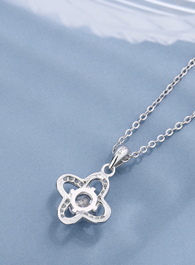 纯银镂空四叶草小众设计感锁骨链