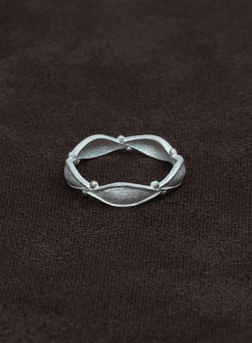 OLIO E ACETO 纯银/白玉髓/虎眼石花冠戒指