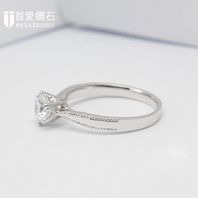 【滚珠六爪】 经典六爪天然真钻戒GIA证书钻石3EX切工定制50分 - 图1